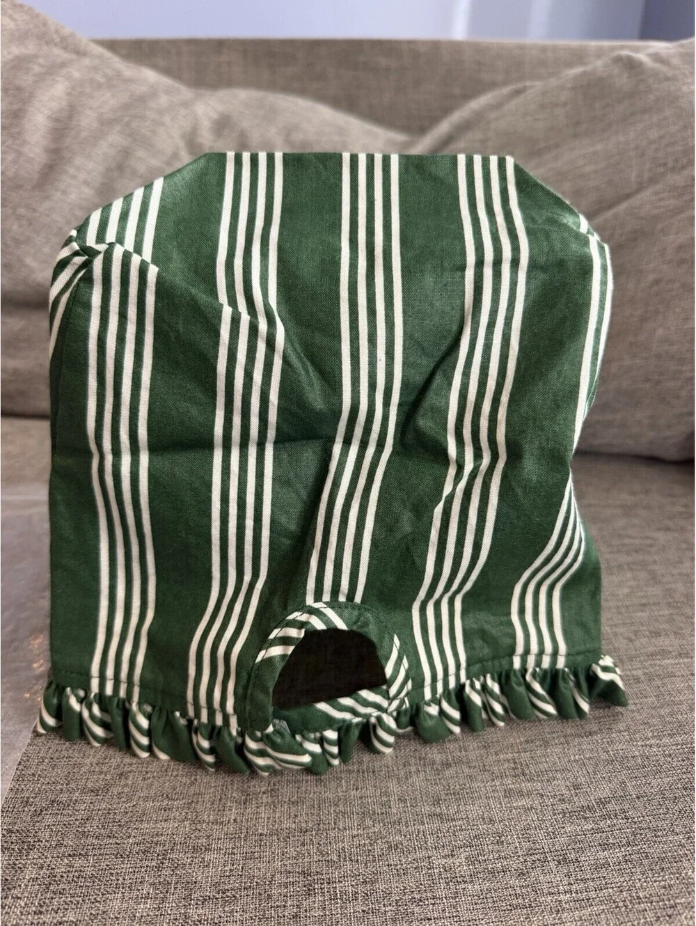 Longaberger Spring Basket Fabric Liner In Hunter Green Stripe New